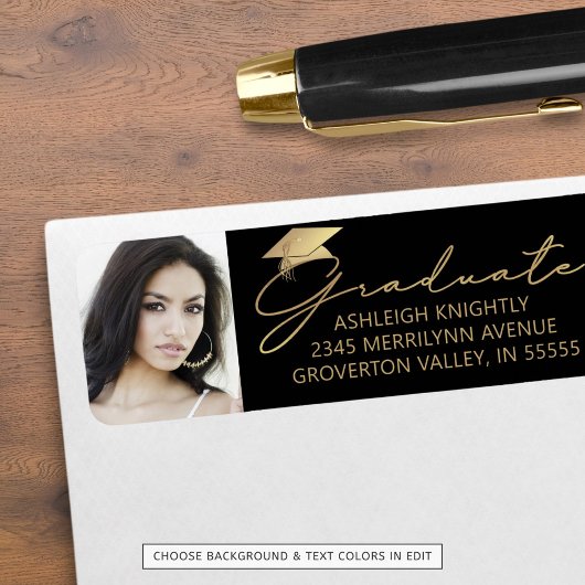 スクリプモダント大学院キャップフォトブラック金ゴールド ラベル