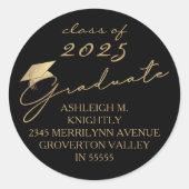 スクリプモダント大学院ブラック金ゴールドキャップ ラウンドシール (正面)