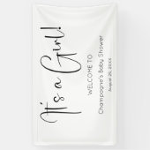 スクリプモダント女の子の赤ちゃんシャワーのバナー 横断幕 (縦)