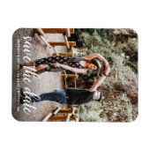 スクリプモダント婚約写真の保存日付 マグネット (横)