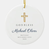 スクリプモダント宗教少年バプテスマ写真 セラミックオーナメント (正面)