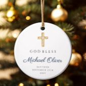 スクリプモダント宗教少年バプテスマ写真 セラミックオーナメント