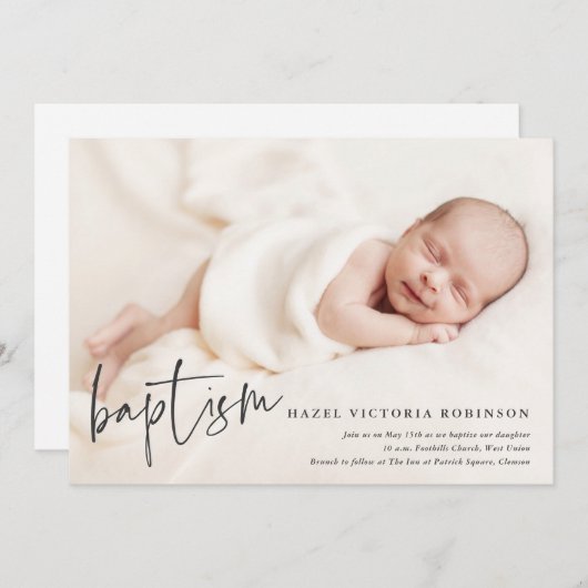 スクリプモダント宗教洗礼と《キリスト教》洗礼式や命名式インビ 招待状 (正面/裏面)