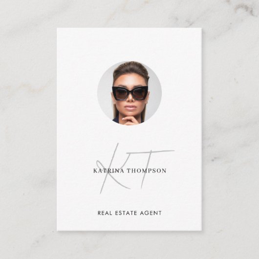 スクリプモダント実在エステート写真不動産仲介業者QRコード 名刺 (正面)