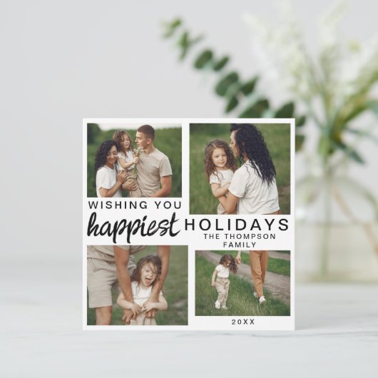 スクリプモダント家族の写真カスタムクリスマス2024 シーズンカード (スタンド正面)