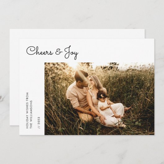 スクリプモダント家族の写真クリスマスホリデーカード (正面/裏面)