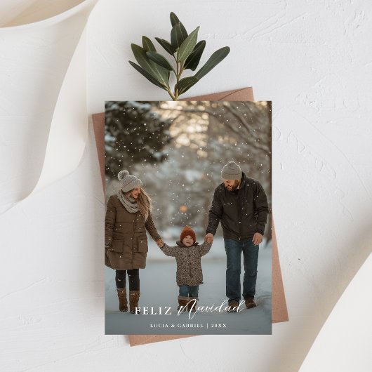 スクリプモダント家族の写真フェリズNavidadクリスマス シーズンカード