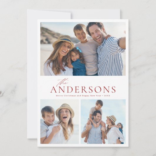 スクリプモダント家族の写真ホリデーカード シーズンカード (正面)