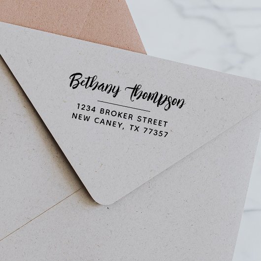 スクリプモダント差出人住所の自動手書きスタンプ セルフインキングスタンプ