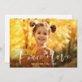 スクリプモダント平和ラブ3写真ホリデーカード シーズンカード (正面/裏面)