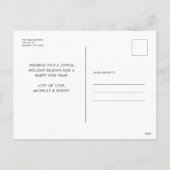 スクリプモダント幸せな休日の葉クリスマス シーズンポストカード (裏面)