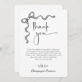 スクリプモダント弓ブライダルシャワーサンキューカード 招待状 (正面/裏面)