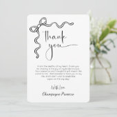 スクリプモダント弓ブライダルシャワーサンキューカード 招待状 (スタンド正面)