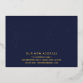 スクリプモダント引っ越しましたの移動告知 箔招待状 (正面)