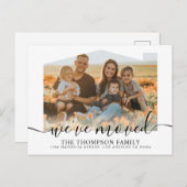 スクリプモダント引っ越しました新しいホームフォト移動 案内ポストカード (正面/裏面)