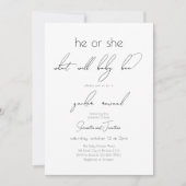 スクリプモダント性別が赤ちゃんのシャワーを彼女に明かす 招待状 (正面)