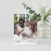 スクリプモダント感謝の完全な垂直方向の写真 シーズンポストカード (スタンド正面)