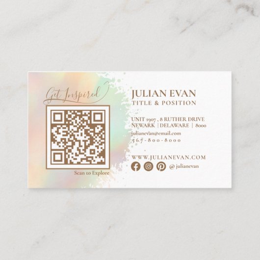 スクリプモダント抽象芸術水彩筆跡 名刺 (裏面)