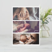 スクリプモダント数々のフォトコラージュ赤ちゃんシャワー サンキューカード (スタンド正面)