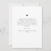 スクリプモダント数々のフォトコラージュ赤ちゃんシャワー サンキューカード (裏面)