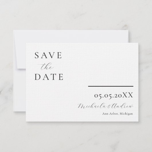 スクリプモダント日付を保存し、写真を背面に表示 セーブザデート (正面)