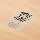 スクリプモダント曇り日を保存 アクリル招待状 (レイダウン)