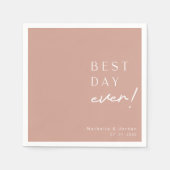 スクリプモダント最高のデイエバーテラコッタ結婚ズ スタンダードカクテルナプキン (正面)