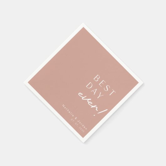 スクリプモダント最高のデイエバーテラコッタ結婚ズ スタンダードカクテルナプキン (角)