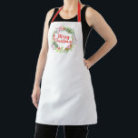 スクリプモダント水の色メリークリスマスリース エプロン<br><div class="desc">フローラかわいらしの花輪のエプロン。特別与えな友達への贈り物として。Blackberry Boulevardによって設計。</div>