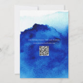 スクリプモダント水彩インディゴブルー結婚ズ 招待状 (裏面)