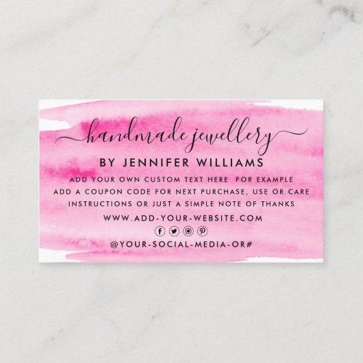 スクリプモダント水彩筆跡ありがとう 名刺 (裏面)