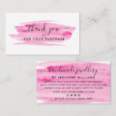 スクリプモダント水彩筆跡ありがとう 名刺 (正面/裏面)