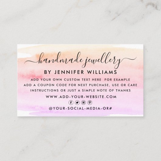 スクリプモダント水彩筆跡ありがとう 名刺 (裏面)