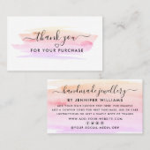 スクリプモダント水彩筆跡ありがとう 名刺 (正面/裏面)