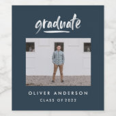 スクリプモダント海軍ブルー卒業 ワインラベル (シングルラベル)