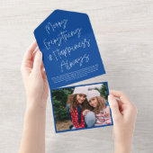 スクリプモダント涙遠くに写真ホリデーカード オールインワン招待状 (貼ってはがせる)