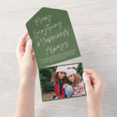 スクリプモダント涙遠くに写真ホリデーカード オールインワン招待状 (貼ってはがせる)