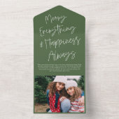 スクリプモダント涙遠くに写真ホリデーカード オールインワン招待状 (内側)