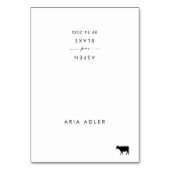 スクリプモダント牛のメニュー名結婚の座席表 テーブルナンバー (正面)