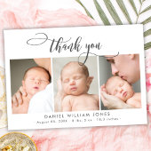 スクリプモダント生まれたばかりのベビー3写真ありがとう サンキューカード