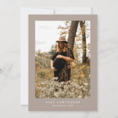 スクリプモダント男女兼用フォトベビーシャワー 招待状 (裏面)