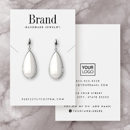 スクリプモダント白イヤリングネックレスディスプレイカード