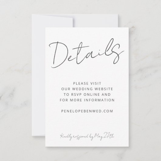 スクリプモダント白結婚のWebサイト詳細QR 出欠カード (正面)