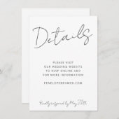 スクリプモダント白結婚のWebサイト詳細QR 招待状 (正面/裏面)