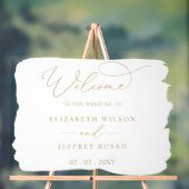スクリプモダント白金ゴールドの結婚ウェルカムサイン アクリルサイン (ニュートラル)
