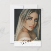 スクリプモダント白黒の卒業式パーティー 招待状 (正面)