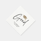 スクリプモダント白黒の卒業 スタンダードカクテルナプキン (角)