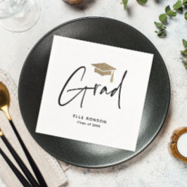 スクリプモダント白黒の卒業 スタンダードカクテルナプキン