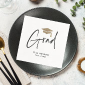 スクリプモダント白黒の卒業 スタンダードカクテルナプキン