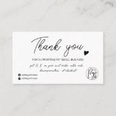 スクリプモダント白黒の注文ロ感謝していゴはqr 名刺 (正面)